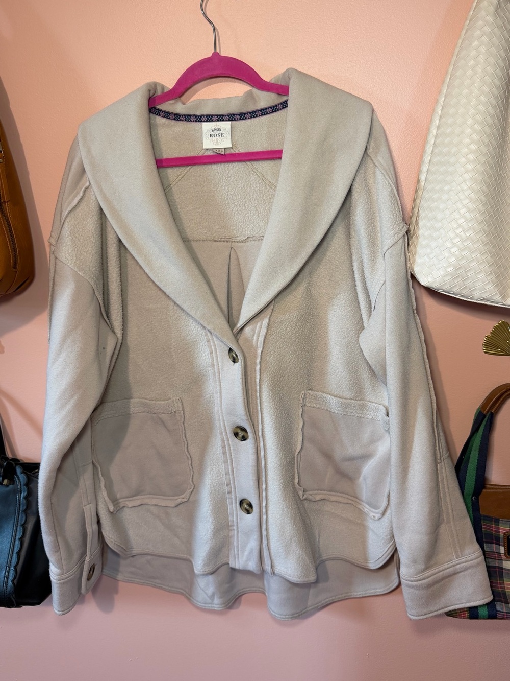Soft Shawl Collar Button-Front Jacket